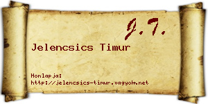 Jelencsics Timur névjegykártya